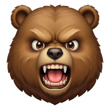 angry bear full bust sticker