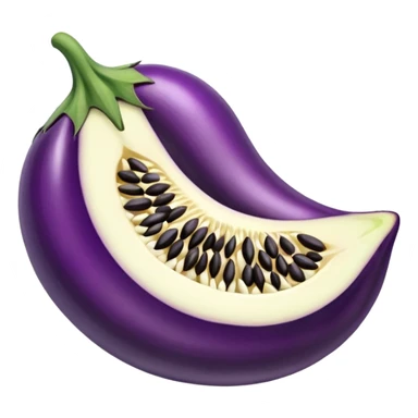 curve brinjal with cut piece sticker