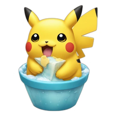 Pikatchu qui mange une glace sticker