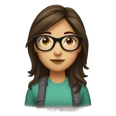 une fille brune avec des lunettes sticker