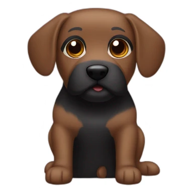 A black crockapoo dog sticker