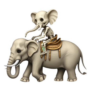 Skeleton Rider on elephant,Sleeping. sticker