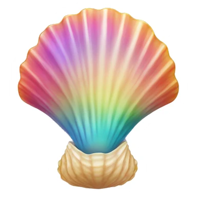 reinbow scallop-seashell sticker