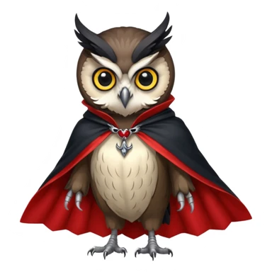 owl vampire in red collar cloak sticker