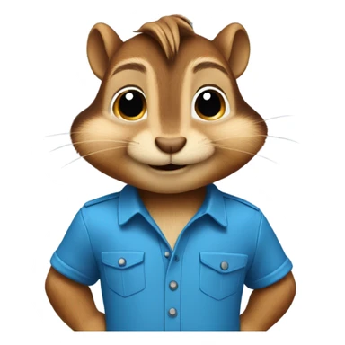 Chipmunk wearing a blue shirt sticker
