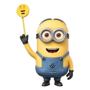 Minion character waving sticker