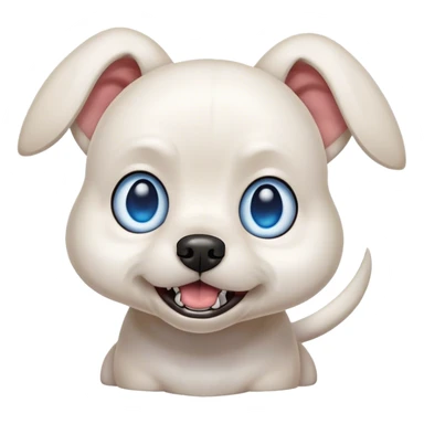 Snarling Blue eyed small white dog floppy ears  sticker