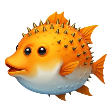 Orange Blowfish with spikes sticker