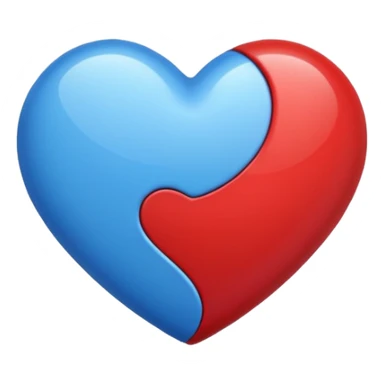 corazon azul y rojo sticker