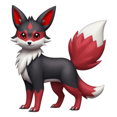 White, black and red Zorua-Umbreon-Zangoose-fusion (full body) sticker