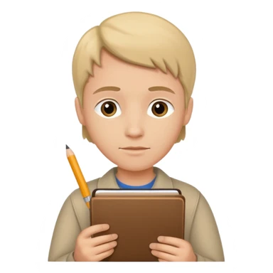 a human writing in a notebook sticker