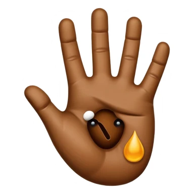 cartoon hand with poop emoji on palm sticker