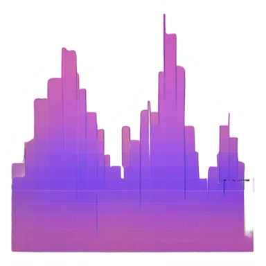 vaporware color trending up chart, up and to the right sticker