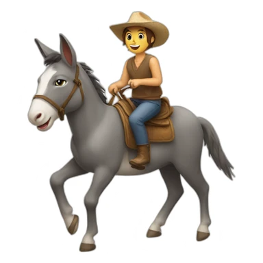 cat riding donkey sticker