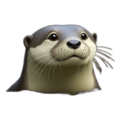 Une loutre sous un tortue sticker