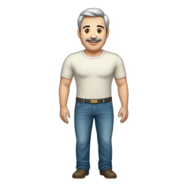 Cuerpo entero, jean, remera de argentina, hombre, 50 años, 110 kilos, 1.90 de altura sticker