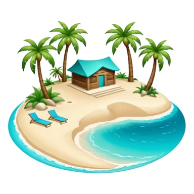 modern attractive island  with a beach and infrastructure  sticker