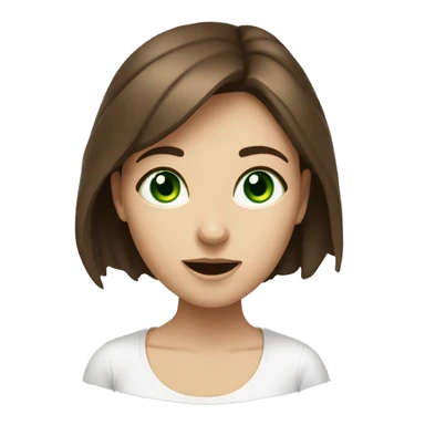 A girl with white skin, green eyes and brown hair is studying for exams in chaos. sticker