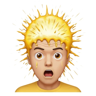 yellow exploiding head normal man mind blown sticker