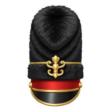 A Royal Guard hat with black fur texture and tall silhouette. sticker