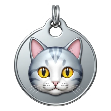id tag with cat photo on it sticker