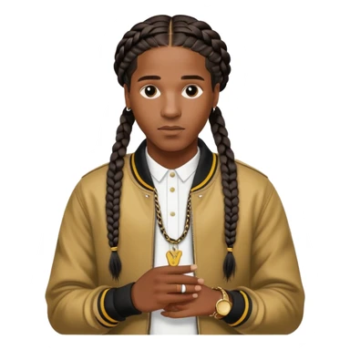 ASAP Rocky with braids and stylish outfit sticker