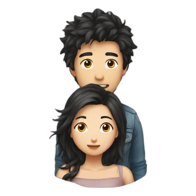 scruffy-boy-and-asian-gilr-kissing sticker