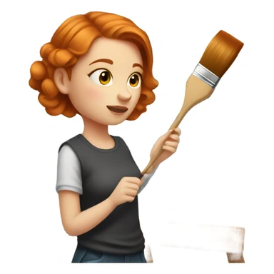Ginger girl painting  sticker