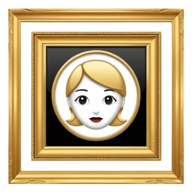 vintage black and white photo in gold fancy photo frame sticker