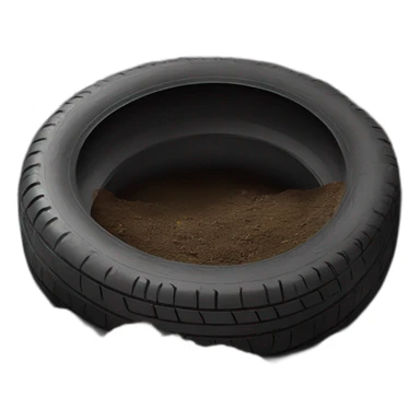 A colored tire buried in the ground sticker