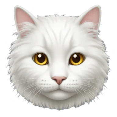 furry white cat sticker