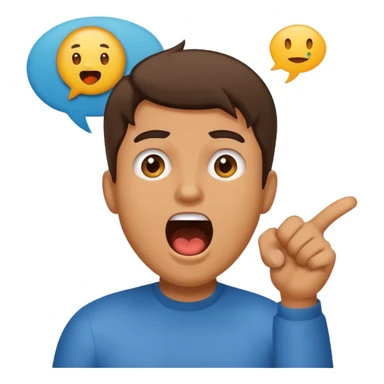 a man excitedly shouting 'startup' in a comic-style speech bubble, emoji style sticker