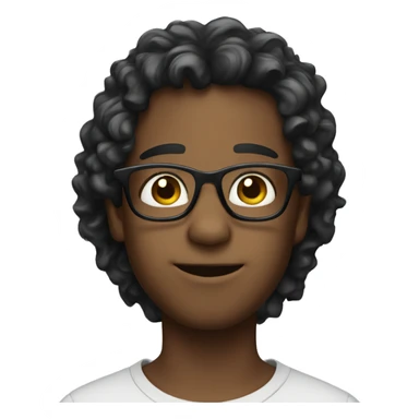 a boy with kinda wavy hair wearing glasses  sticker