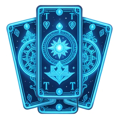 blue neon 2 tarot cards sticker