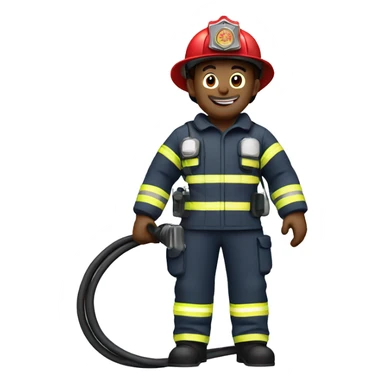 Firefighter holding charging cable  sticker