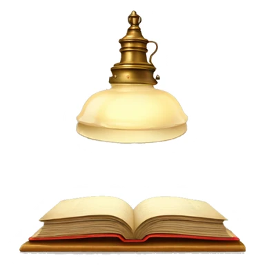 vintage lamp with open book sticker