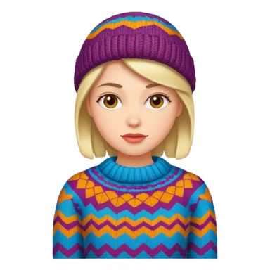 Women in Knitten wear, funky sticker