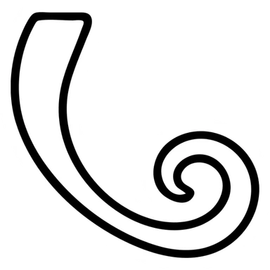 simple, line-art icon of a tail, designed for clarity and easy recognition sticker