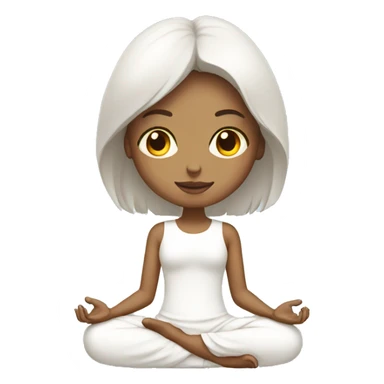 girl with white dress meditation  sticker