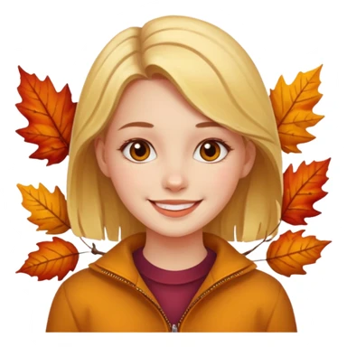 fall happy girly face artsy  sticker