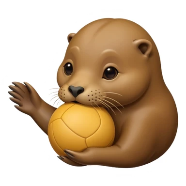 sea lion with a ball on its nose sticker