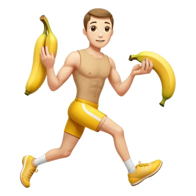 Athlete with prize in hand slipped on banana peel  sticker