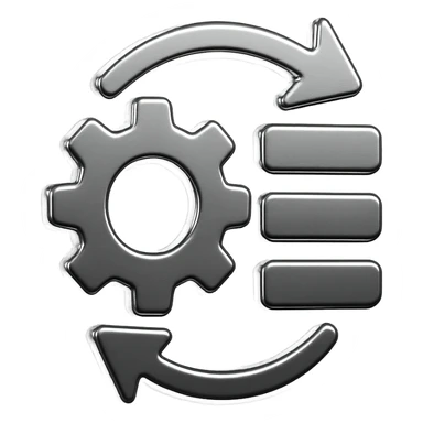 automation tools performing recurring processes, saving valuable time, clean and efficient, colors #3B2C85, #83fff8, #2C2828 sticker