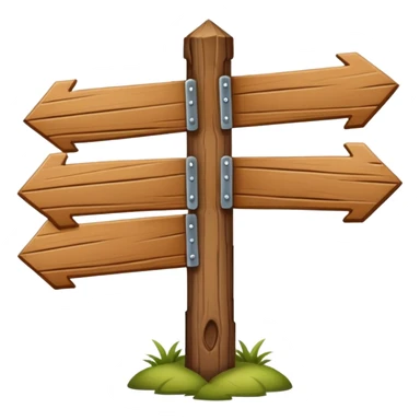 Wooden sign post made of felt texture, scrapbooking style, transparent background sticker