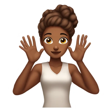 Brown skin OMG girl with hands sticker