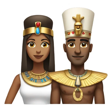 brown egyptian queen with white austrian king sticker