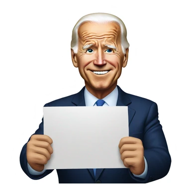 Biden holding a sign sticker