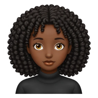 Una chica morena de cabello rizado no esponjado y color negro sticker