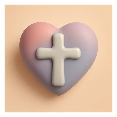 gothic heart with a silver cross, mochi style sticker