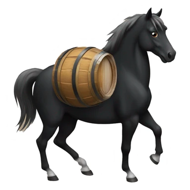 Black horse going around a barrel sticker